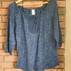 Faded Glory Women's Blue Peasant Top Size Large